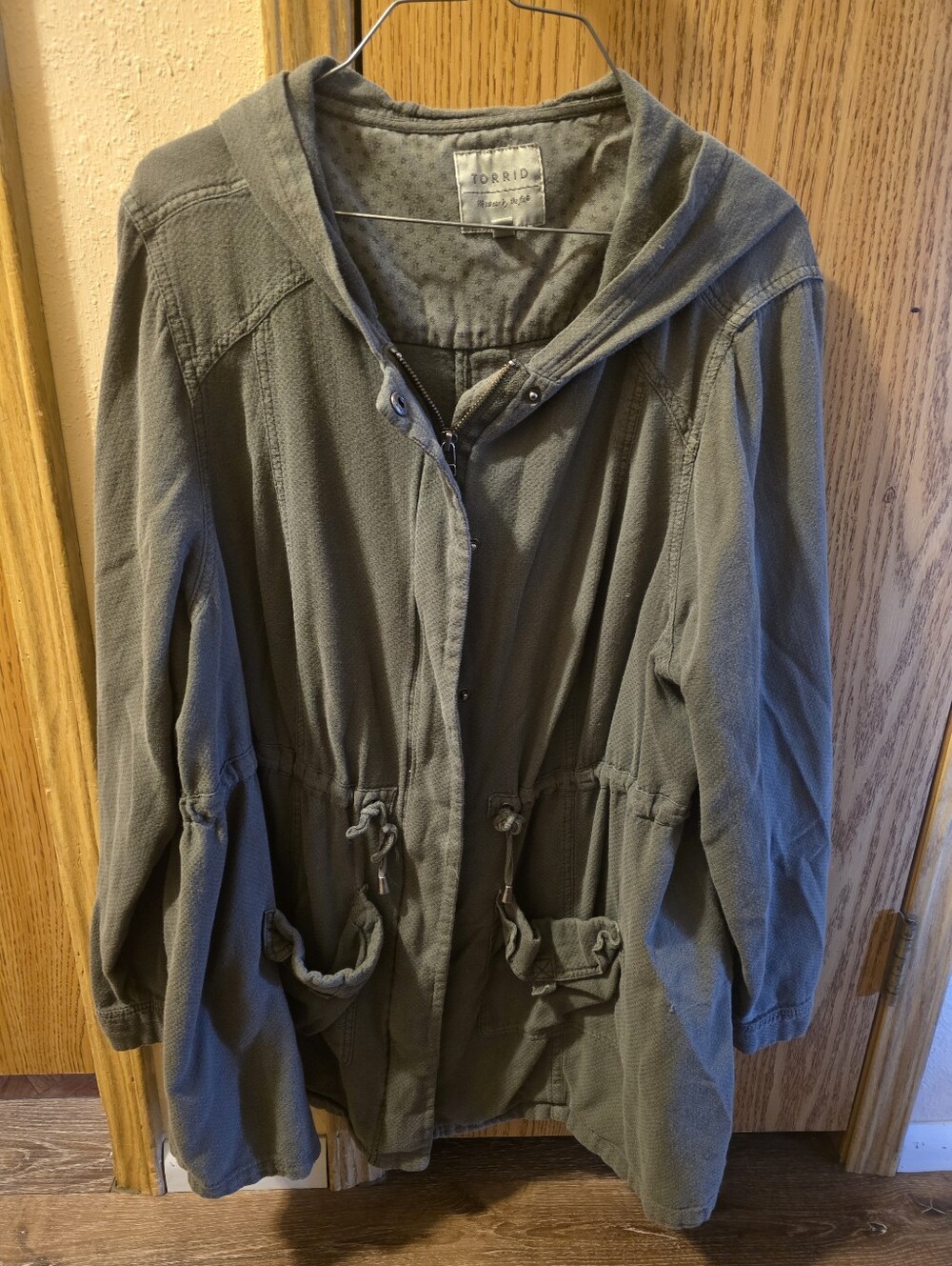 Torrid olive utility hooded jacket